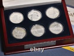 2008 Cook Islands 6 x 28.2 Gram Silver TALL SHIPS Proof Set 99.9% with Box & C
