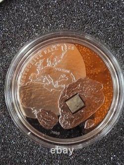 2008 Cook Islands Pultusk Meteorite Silver Proof Coin Partially Palladium Plated