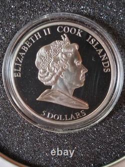 2008 Cook Islands Pultusk Meteorite Silver Proof Coin Partially Palladium Plated