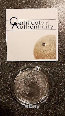 2009 Cook Islands $5 Silver Anniversary Lunar Fly Me To The Moon Meteorite Coin