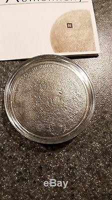 2009 Cook Islands $5 Silver Anniversary Lunar Fly Me To The Moon Meteorite Coin