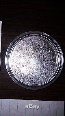 2009 Cook Islands $5 Silver Moon 40th & 50th Anniversary Lunar Meteorite Coin