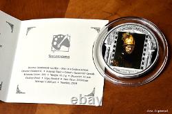 2010 $20 Cook Islands, Man in a Golden Helmet 55 mm. 999 silver Proof with omp