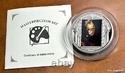 2010 $20 Cook Islands, Man in a Golden Helmet 55 mm. 999 silver Proof with omp