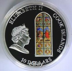 2010 COLOGNE CATHEDRAL Windows of Heaven COOK ISLAND $10 Silver, Cert, Capsule