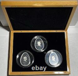 2010 Cook Islands 5$ IMPERIAL EGGS Cloisonne Faberge Proof Silver set of 3 Coin