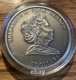 2010 Cook Islands $5 Proof HAH 280 Meteorite Coin
