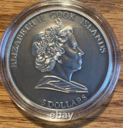 2010 Cook Islands $5 Proof HAH 280 Meteorite Coin