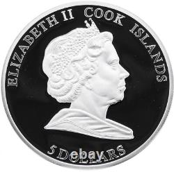 2010 Cook Islands Cat Love $5 Silver Color Coin Want to be with You Romantic