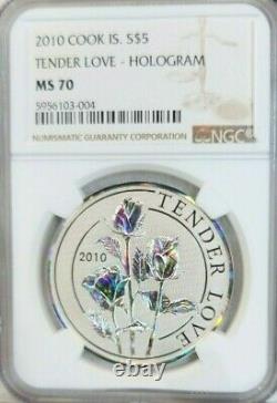 2010 Cook Islands Silver 5 Dollars S$5 Tender Love Ngc Ms 70 Rare Perfection
