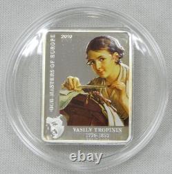 2010 Cook Islands Vasily Tropinin 25g. 999 Silver Proof Coin in OGP with COA