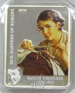 2010 Cook Islands Vasily Tropinin 25g. 999 Silver Proof Coin in OGP with COA