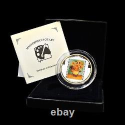 2010 Silver 3 Oz Coin? Sunflowers? Vincent Van Gogh Cook Islands 20? Trusted