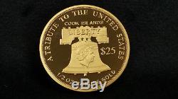 2011 Cook Islands 1/2oz. 24 Pure Gold U. S. Tribute Coin