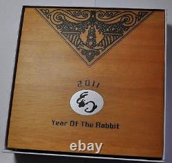 2011 Cook Islands, 10 Dollars, Year of the Rabbit, 100 gram Silver coin Coloured