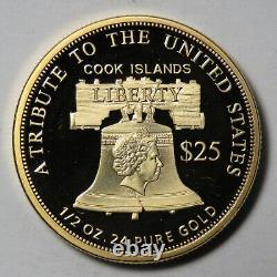 2011 Cook Islands $25 Statue of Liberty 1/2 oz. 240 Fine Gold