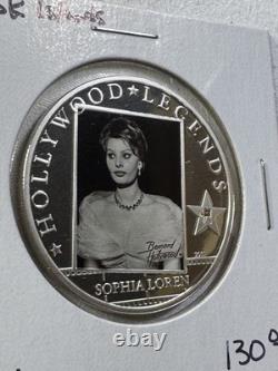 2011 Cook Islands $5 Hollywood Legends Sophia Loren Silver Proof Coin