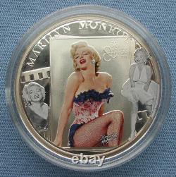 2011 Cook Islands $5 Marilyn Monroe 85th Ann. 25g. 925 Silver Coin with diamond