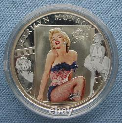 2011 Cook Islands $5 Marilyn Monroe 85th Ann. 25g. 925 Silver Coin with diamond