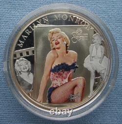 2011 Cook Islands $5 Marilyn Monroe 85th Ann. 25g. 925 Silver Coin with diamond