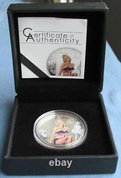 2011 Cook Islands $5 Marilyn Monroe 85th Ann. 25g. 925 Silver Coin with diamond