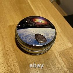 2011 Cook Islands $5 The Mounionalusta Meteorite silver coin with real meteorite