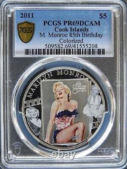 2011 Cook Islands Silver $5 Marilyn Monroe PCGS PR69DCAM RGUTH093