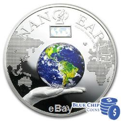2012 $10 Cook Islands Nano Earth The World In Your Hand Silver Proof Coin