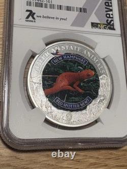 2012 5$ Cook Islands Silver Coin MS 70 Red Spotted Newt 1, NGC Graded