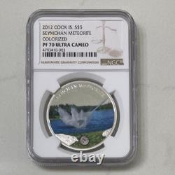 2012 $5 Seymchan Meteorite NGC PF 70 ultra cameo Cook Islands silver Colorized