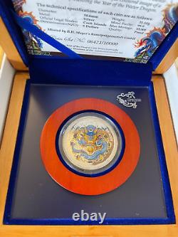 2012-Blue Dragon-yr of the dragon series-cook islands 1oz silver (COA)