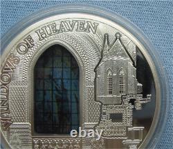 2012 Cook Is. $10 Windows of Heaven Krakow Church of St. Francis 50g. 925 Silver