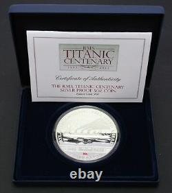 2012 Cook Is. RMS Titanic Centenary Silver Proof 5oz Coin. 925 Silver with Coal