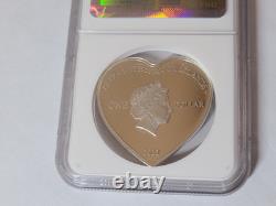 2012 Cook Islands $1 Enduring Love Silver Proof Heart Shaped Coin NGC PF70 UCAM