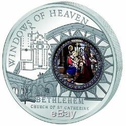 2012 Cook Islands. 10$ WINDOWS OF HEAVEN St. Catherine's Bethlehem Silver Coin