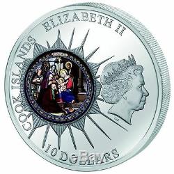 2012 Cook Islands. 10$ WINDOWS OF HEAVEN St. Catherine's Bethlehem Silver Coin