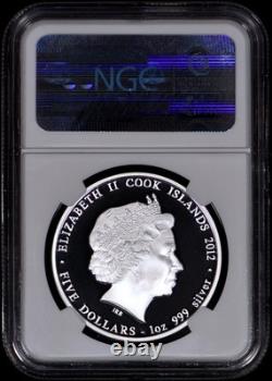 2012 Cook Islands $5 Colorized Dragon Prosperity NGC PF70 UltraCameo 1 Oz Silver