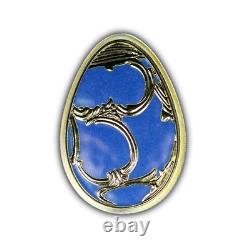2012 Cook Islands $5 Imperial Eggs in Cloissoné Egg in Blue 20g. 999 Silver Coin