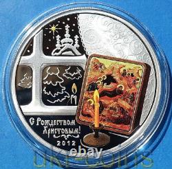 2012 Cook Islands Russian Icon Christmas 1 Oz Silver Proof Coin Orthodox holiday