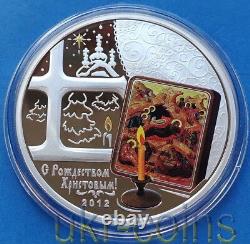 2012 Cook Islands Russian Icon Christmas 1 Oz Silver Proof Coin Orthodox holiday