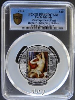 2012 Cook Islands Silver $20 Sleeping Bather by Renoir PCGS PR69DCAM RGUTH094