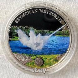 2012 Cook Islands Silver Proof Coin, Genuine Seymchan Meteorite Fragment, CoA