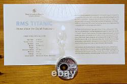 2012 Cook Islands TITANIC 100th Anniversary $10 Proof Silver Coin Glass Insert