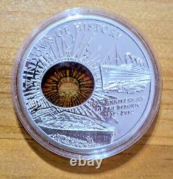 2012 Cook Islands TITANIC 100th Anniversary $10 Proof Silver Coin Glass Insert