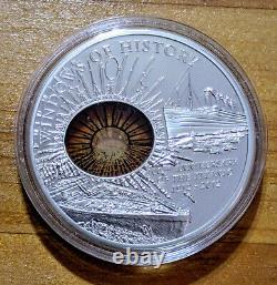 2012 Cook Islands TITANIC 100th Anniversary $10 Proof Silver Coin Glass Insert