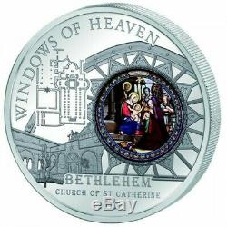 2012 Cook Islands Windows Of Heaven Church Of St Catherine Bethlehem Silver Coin