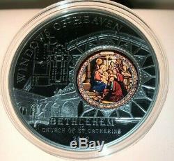 2012 Cook Islands Windows Of Heaven Church Of St Catherine Bethlehem Silver Coin