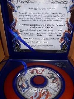 2012 Cook Islands Year of the Dragon Colorized Proof 4 x 1/2 oz. 999 Box, COA