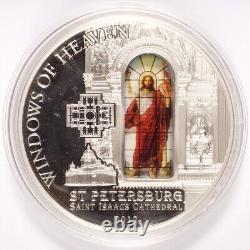 2012 The Cook Islands $10 Silver Saint Isaac's Cathedral Window of the Resurr