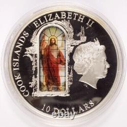 2012 The Cook Islands $10 Silver Saint Isaac's Cathedral Window of the Resurr